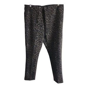 Calvin Klein Leopard Print Trousers - Black and Gray